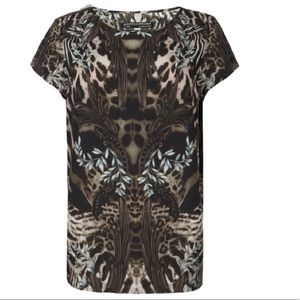 ALLSAINTS SPITALFIELDS Zebra Tee w/ Zipper Sz. 6